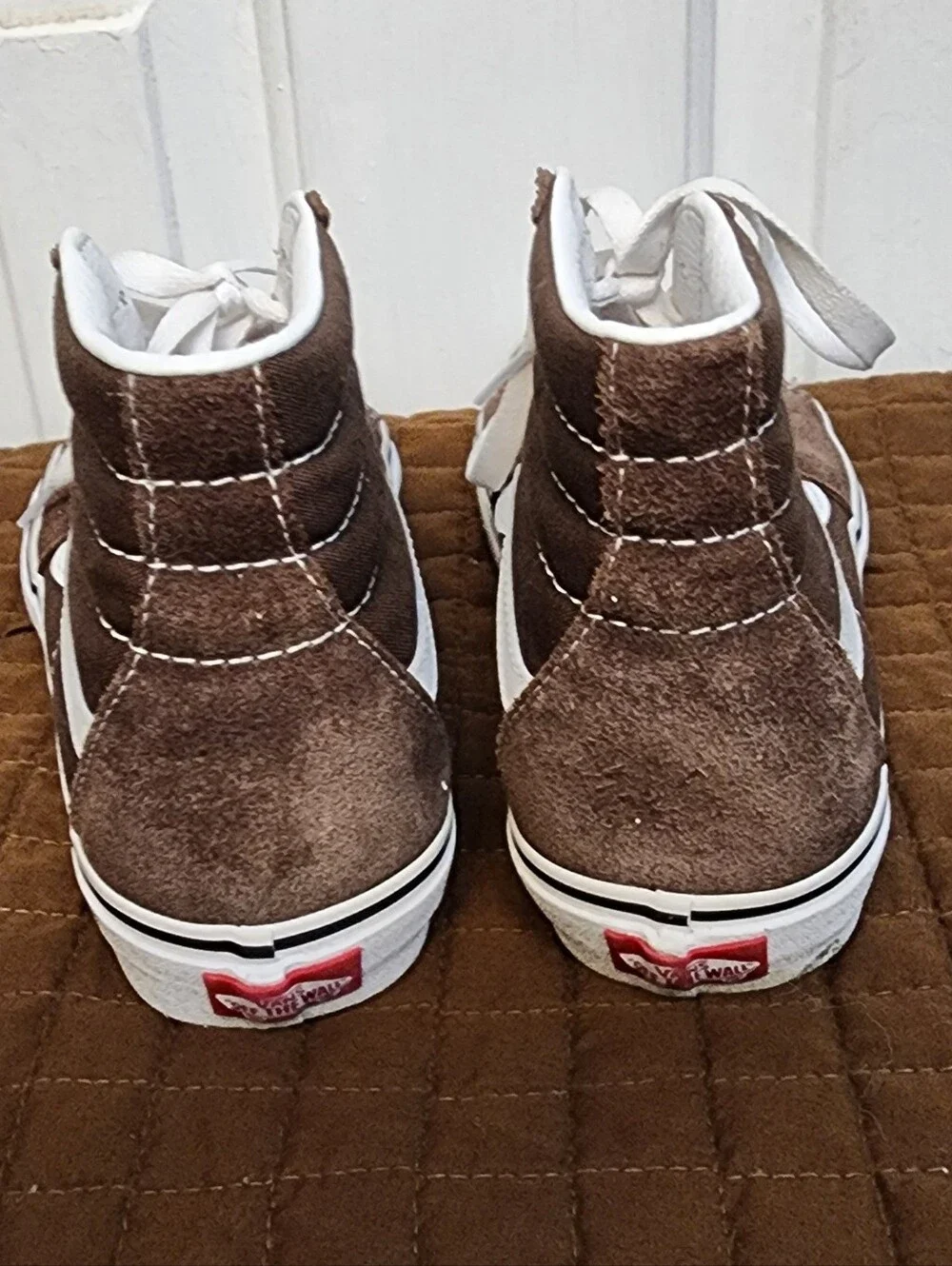 Vans Sk8-Hi Brown Suede Canvas High-Top Sneakers Women 9 Men 7.5 Unisex